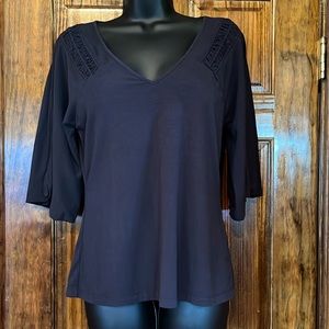 Short Sleeve V Neck Ruffled T Shirt